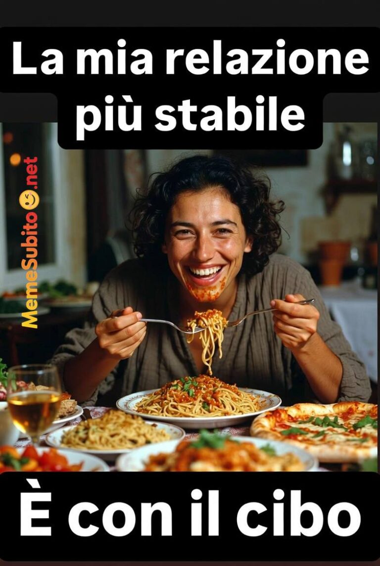 Meme cibo italiano #7 – Pasta e pizza: vita italiana
