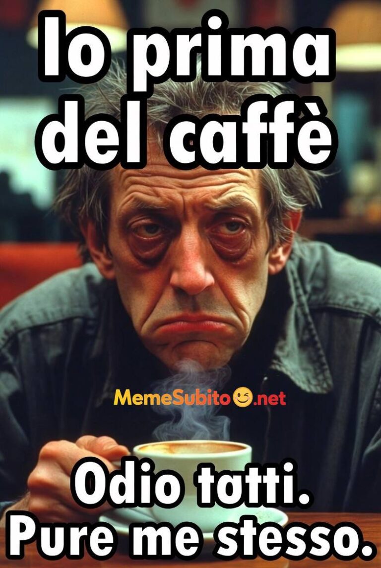 Meme caffè comico #14 – Senza caffè sei irraggiungibile
