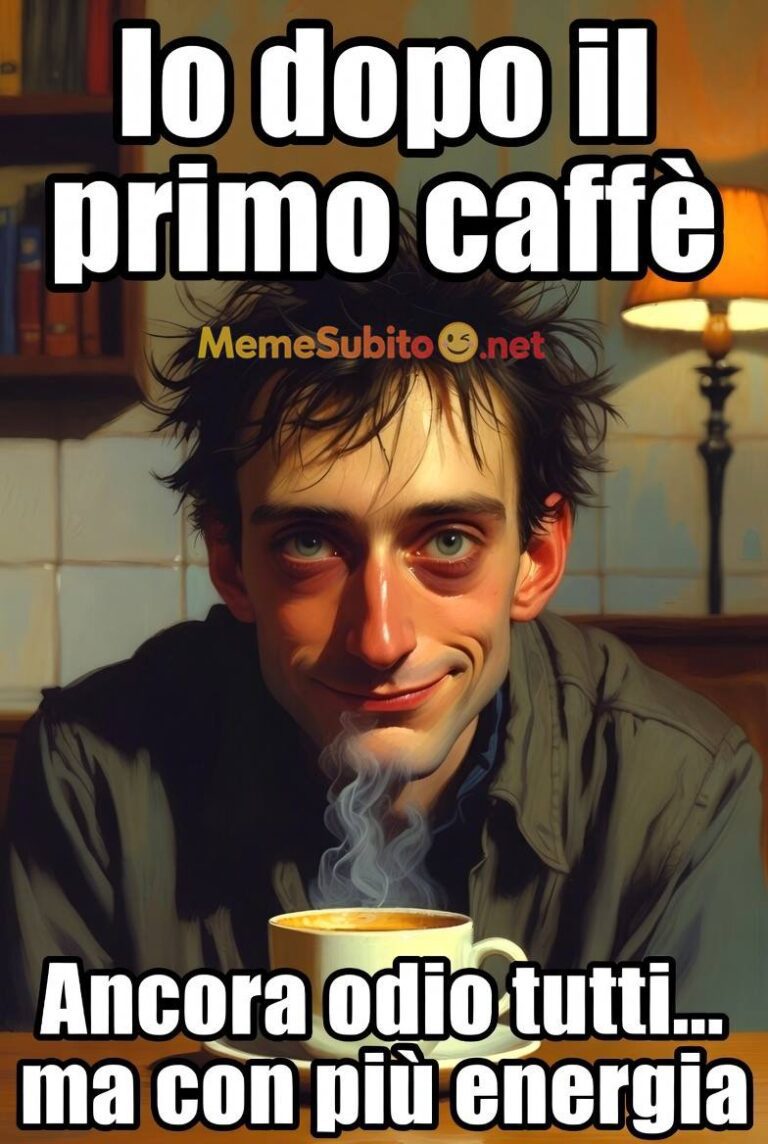 Meme caffè italiano #20 – Senza caffè non si vive