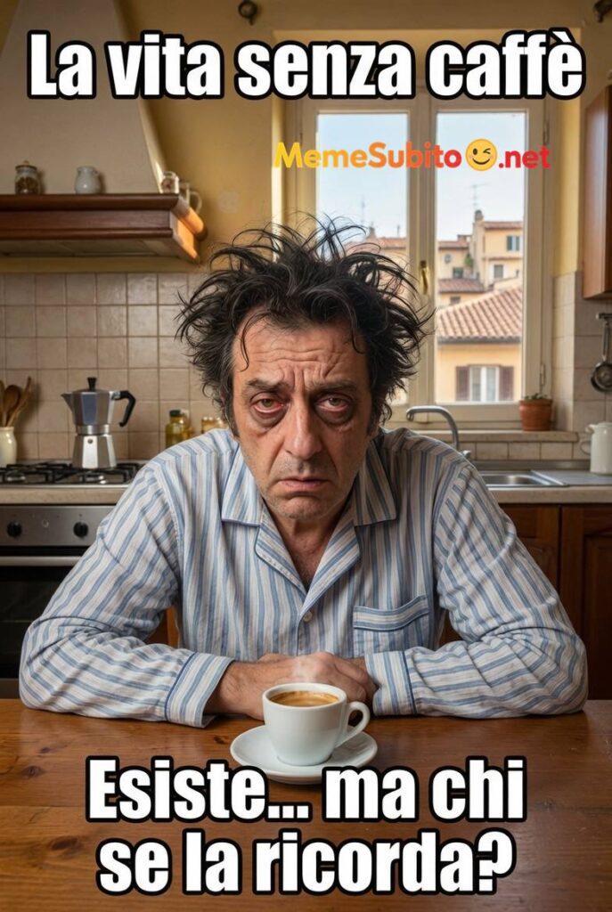 Meme caffè italiano #10 – Vita senza caffè è impossibile