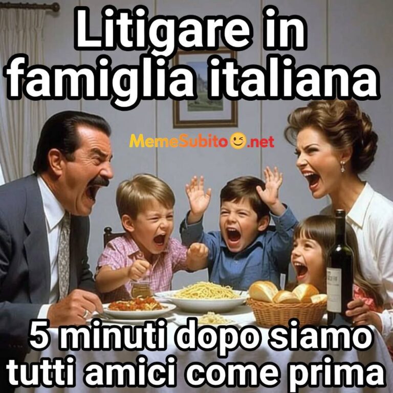 Meme famiglia divertente #17 – La famiglia italiana unita
