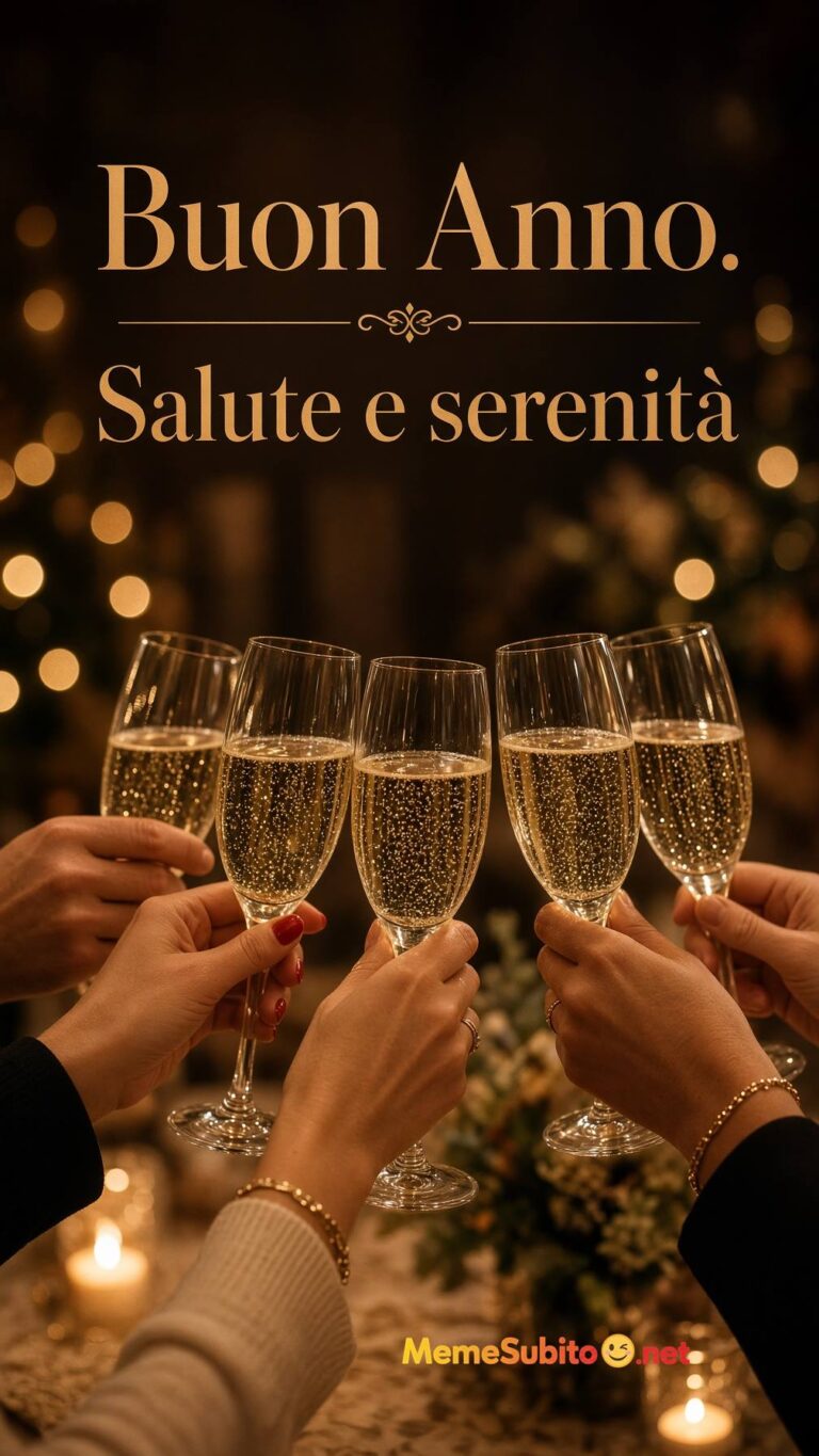 Meme buon anno mani che brindano con bicchieri di prosecco a mezzanotte