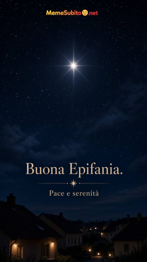Meme buona epifania stella luminosa nel cielo notturno