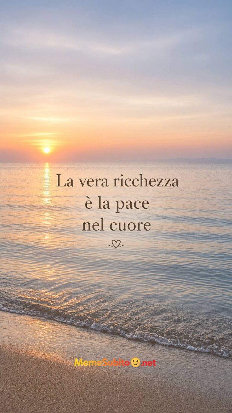 Meme motivazionale mare calmo all’alba con orizzonte sereno