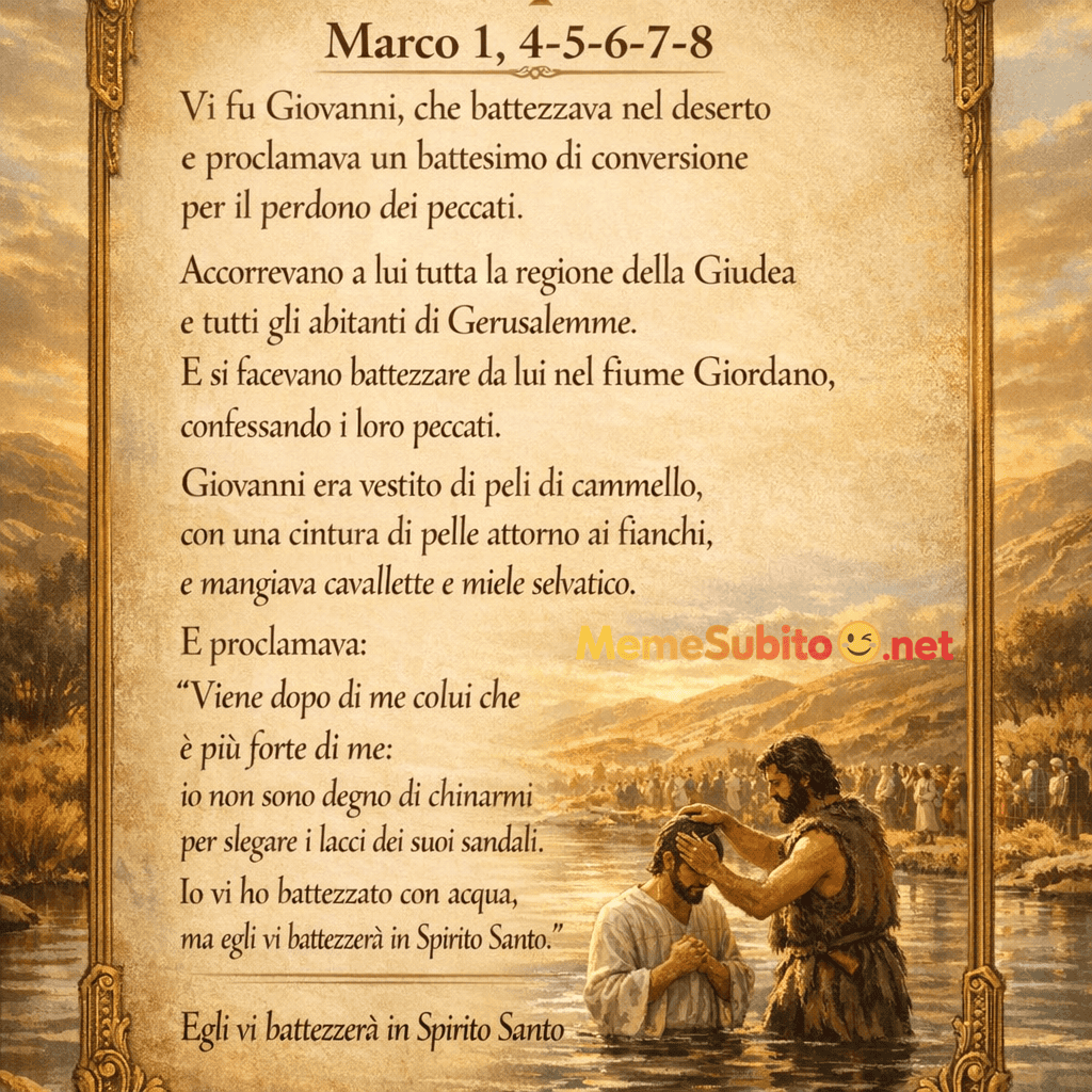 Meme Religiose – Marco 1,4-8 Giovanni Battista